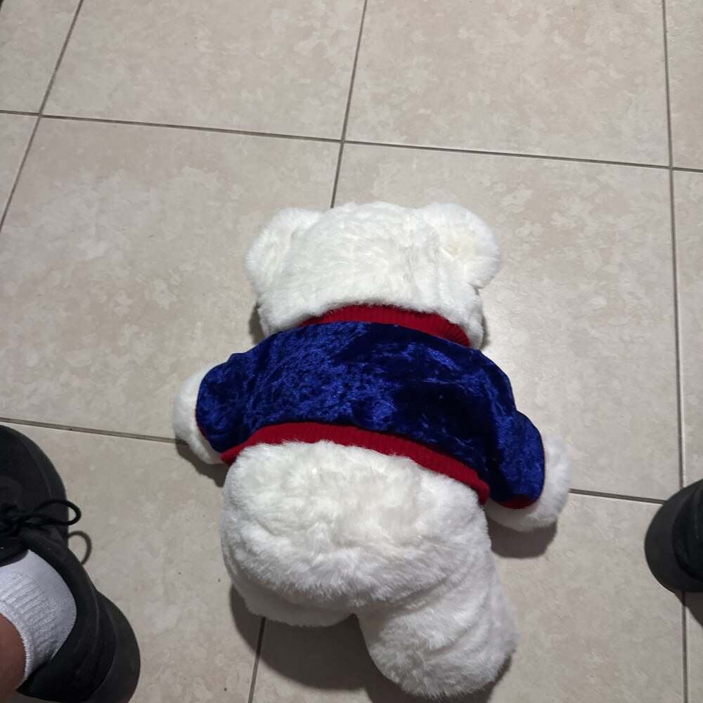 Christmas Santa Adorned Polar Bear Plush Stuffed Animal Toy - Picture 7 of 8
